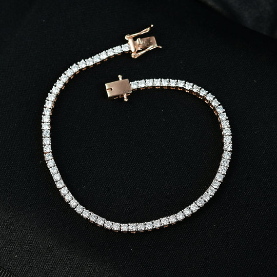 LUXURIANT DIAMOND - Lab Grown Diamant VS-EF SGL zertifiziert Armband ca. 20 cm 925 Silber 750 Roségold Vermeil ca. 4.00 ct