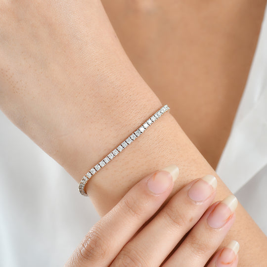 LUXURIANT DIAMOND - Lab Grown Diamant VS-EF SGL zertifiziert Armband ca. 20 cm 925 Silber 750 Roségold Vermeil ca. 4.00 ct