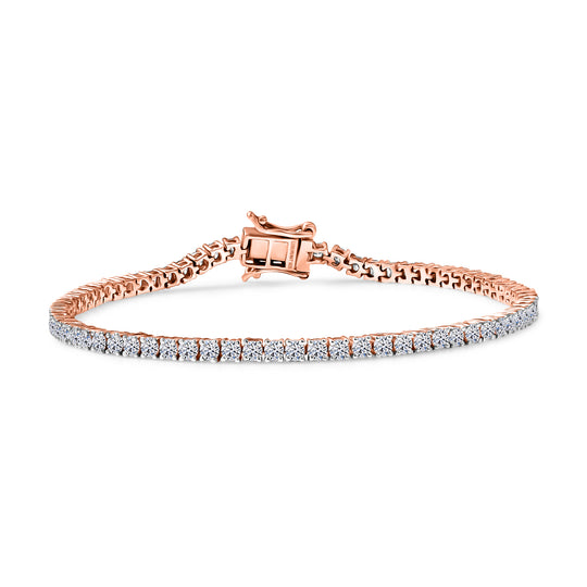 LUXURIANT DIAMOND - Lab Grown Diamant VS-EF SGL zertifiziert Armband ca. 20 cm 925 Silber 750 Roségold Vermeil ca. 4.00 ct