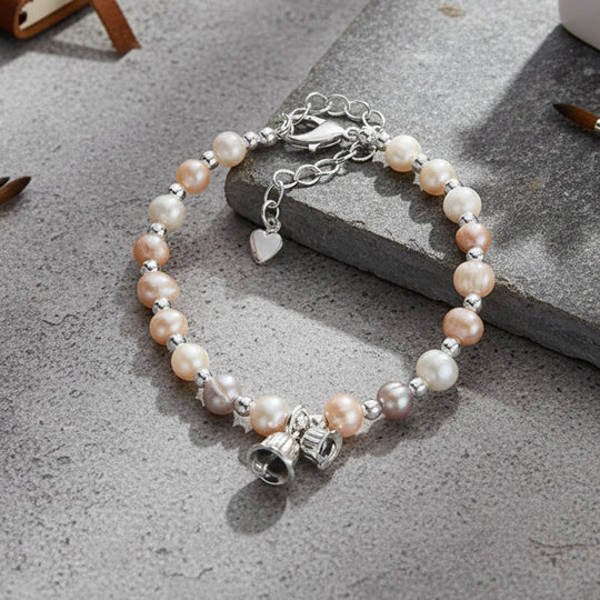 Mehrfarbige Süßwasser Perle Armband ca. 15.25 cm + 5 cm Extender, Nickelfreies Messing Silberfarben