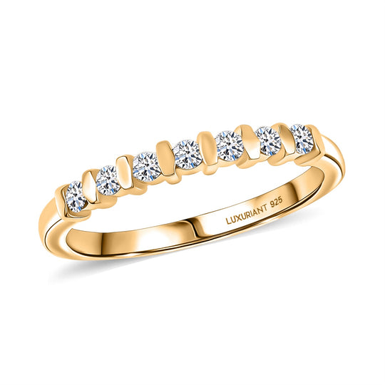 LUXURIANT DIAMOND - Lab Grown Diamant SI-GH Ring 925 Silber 750 Gelb Vergoldet (Größe 19.00) ca. 0.20 ct