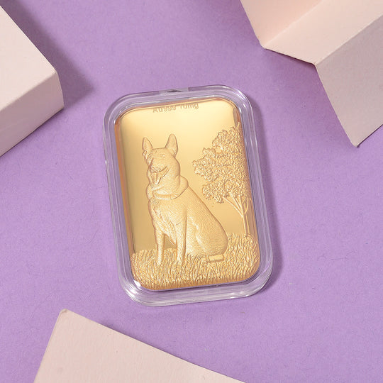 999er Goldfolie mit Hund-Motiv, 2,6x4cm, 10mg