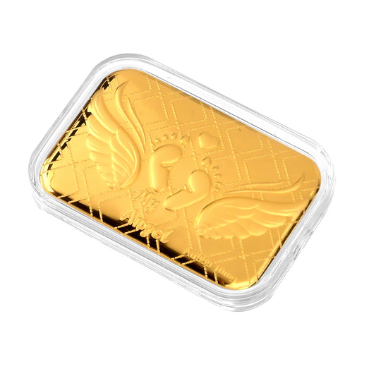 EXKLUSIVES GESCHENK - 999er Goldfolie mit Babyfuß 10mg