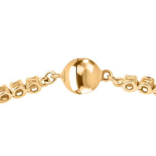 LUXURIANT DIAMOND - Lab Grown Mehrfarbiger Diamant SI-GH SGL zertifiziert Armband ca. 19 cm 925 Silber 750 Gelbgold Vermeil ca. 2.00 ct