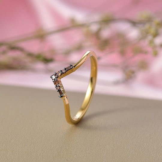 LUXURIANT DIAMOND - Lab Grown Roter Diamant SI Ring 925 Silber 750 Gelbgold Vermeil (Größe 19.00)