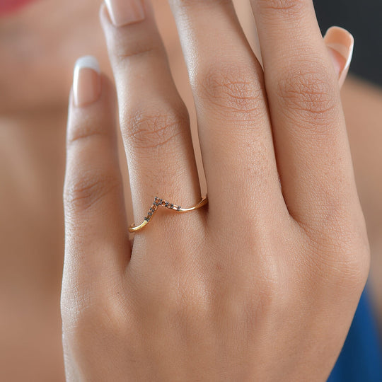 LUXURIANT DIAMOND - Lab Grown Roter Diamant SI Ring 925 Silber 750 Gelbgold Vermeil (Größe 19.00)