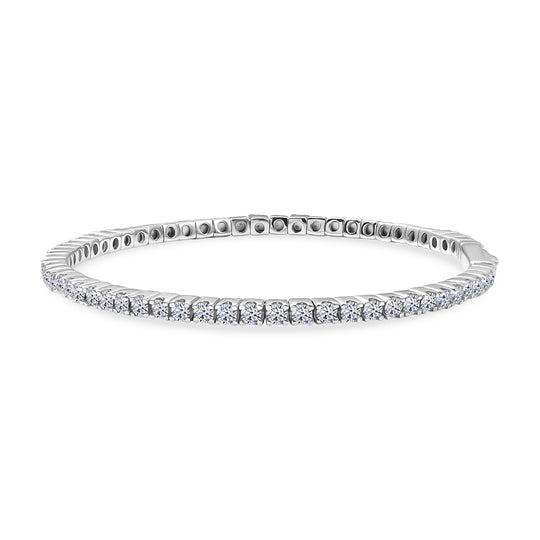 LUXURIANT DIAMANT - Lab Grown Diamant SI-GH SGL zertifiziert Armreif ca. 19 cm 925 Silber 750 Gelbgold Vermeil ca. 5,00 ct.