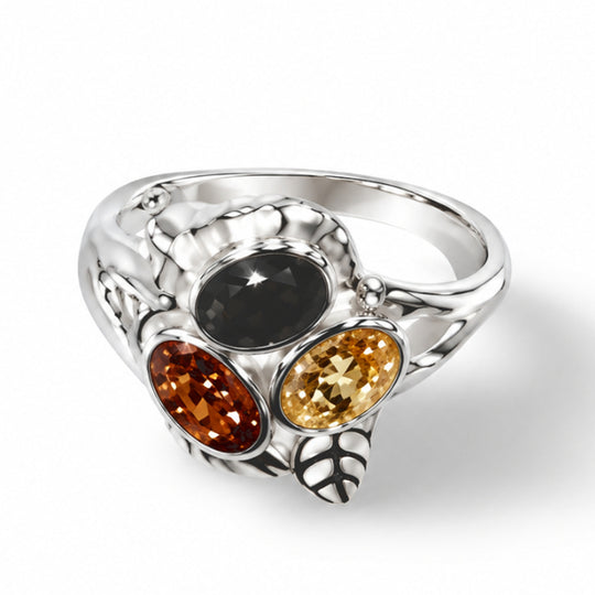 Natürlicher Baltischer Bernstein Ring 925 Silber (Größe 16.00)