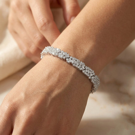 LUXURIANT DIAMOND - Lab Grown Diamant SI-GH Armband ca. 18.5 cm 925 Silber Rhodiniert ca. 4.00 ct