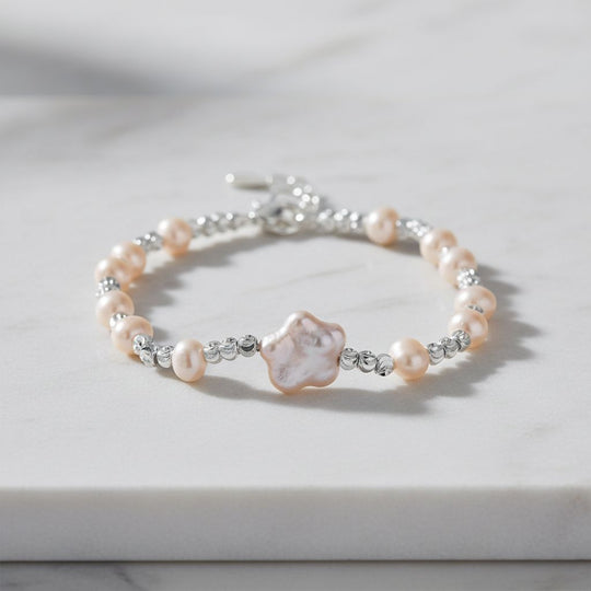 Weiße Süßwasser Perle (4-6 mm) Armband, ca. 16.5 cm + 3.5 cm Extender, Nickelfreies Messing