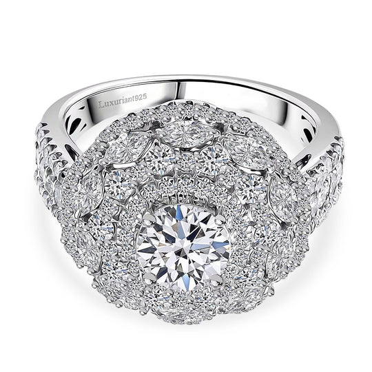 LUXURIANT DIAMOND - Lab Grown Diamant Ring 925 Silber Rhodiniert (Größe 22.00) ca. 2.50 ct