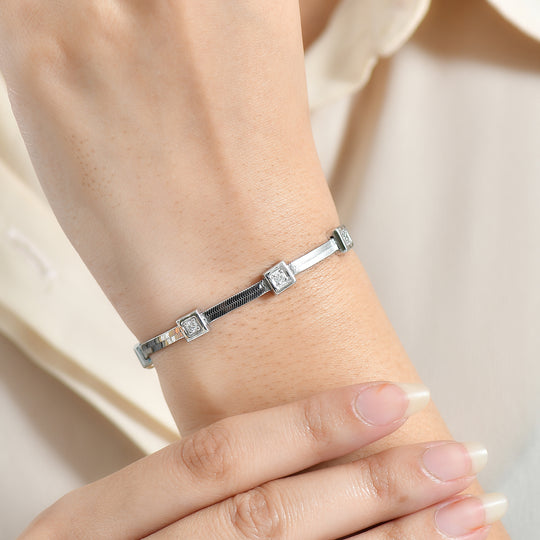 LUXURIANT DIAMOND - Lab Grown Diamant SI-GH Armband ca. 19 cm 925 Silber rhodiniert ca. 0,50 ct.