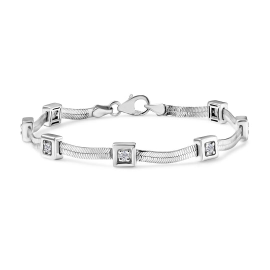 LUXURIANT DIAMOND - Lab Grown Diamant SI-GH Armband ca. 19 cm 925 Silber rhodiniert ca. 0,50 ct.