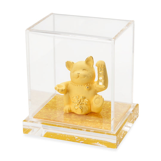 Feng-Shui-Maneki-Neko Glückskatze aus 999er Feingold, 10mg