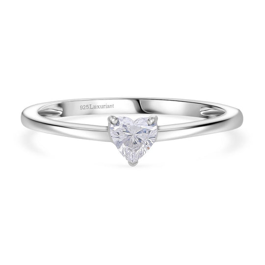 LUXURIANT DIAMOND - Lab Grown Diamant VS-EF Herz-Schliff SI-GH SGL zertifiziert Ring 925 Silber rhodiniert (Größe 19.00) ca. 0.52 ct