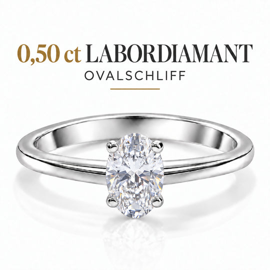 LUXURIANT DIAMOND - Lab Grown Diamant VS-EF Ring 925 Silber rhodiniert (Größe 20.00) ca. 0,50 ct