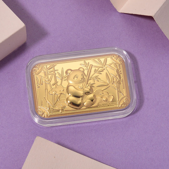 EXKLUSIVES GESCHENK - 999er Feingoldplatte mit Teddybär Motiv, 10mg 999 Gold