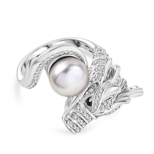 EVER TRUE Süßwasser Perle (9-9.5 mm), Schwarzer Spinell Ring Nickelfreies Messing (Größe 18.00)