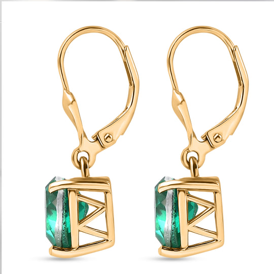 D'Joy Pfau Quarz Triplette Ohrringe 925 Silber 750 Gelb Vergoldet ca. 4,75 ct.