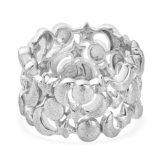 GP Celestial Kollektion - Kanchanaburi Blauer Saphir Ring 925 Silber platiniert (Größe 19.00)