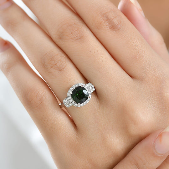 Rhapsody AAAA Santa Rosa Turmalin, Weißer Diamant AGI zertifiziert Ring 950 Platin (Größe 17.00) ca. 2.66 ct