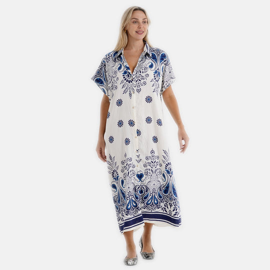 La Marey woven long print dresses