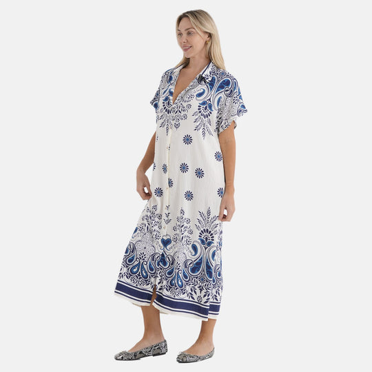 La Marey woven long print dresses