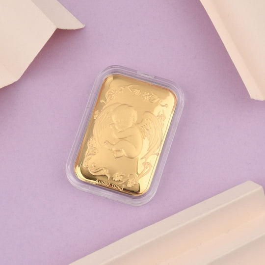 EXKLUSIVES GESCHENK - 999er Goldfolie mit Engelsblatt Motiv 10mg