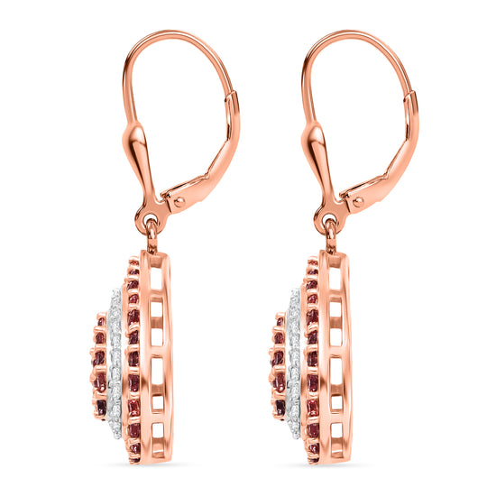 D'Joy AAA Padparadscha Saphir Ohrringe 925 Silber 750 Roségold vermeil ca. 1,79 ct.