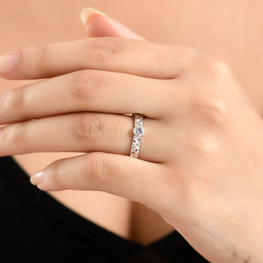 LUXURIANT DIAMOND - Lab Grown Diamant VS-EF Ring 925 Silber 750 Gelbgold Vermeil (Größe 20.00) ca. 0,25 ct