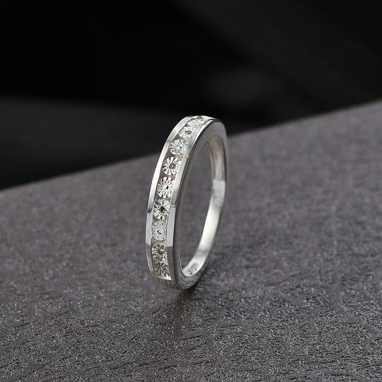 Natürlicher Champagner Diamant Ring 925 Silber (Größe 19.00)