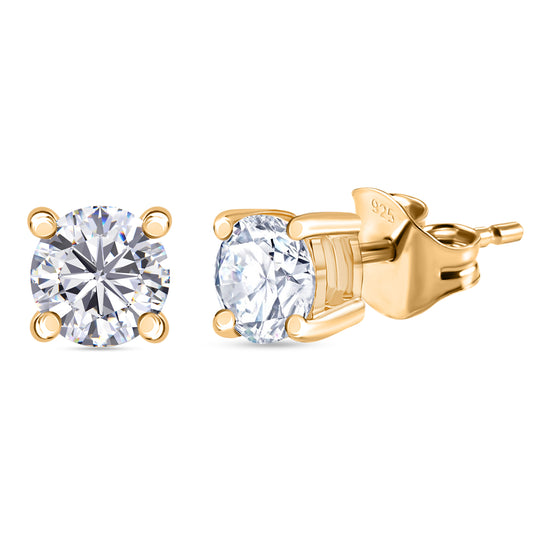 LUXURIANT DIAMOND - Lab Grown Diamant SI-GH SGL zertifiziert Ohrringe 925 Silber 750 Gelbgold Vermeil ca. 1.00 ct