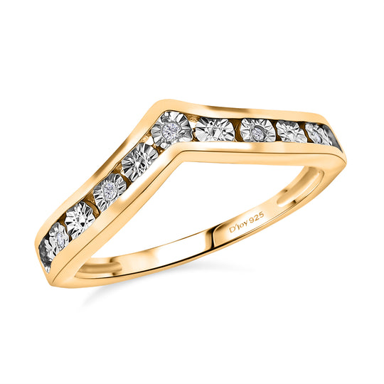 Weißer Diamant Ring 925 Silber 750 Roségold Vermeil (Größe 19.00)