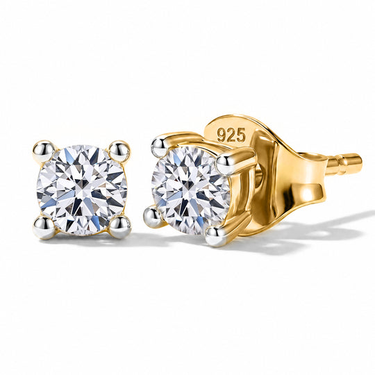 LUXURIANT 0,50 ct. SGL zertifizierte SI-GH Labor Diamant Ohrringe, 925 Silber 750 Roségold Vermeil