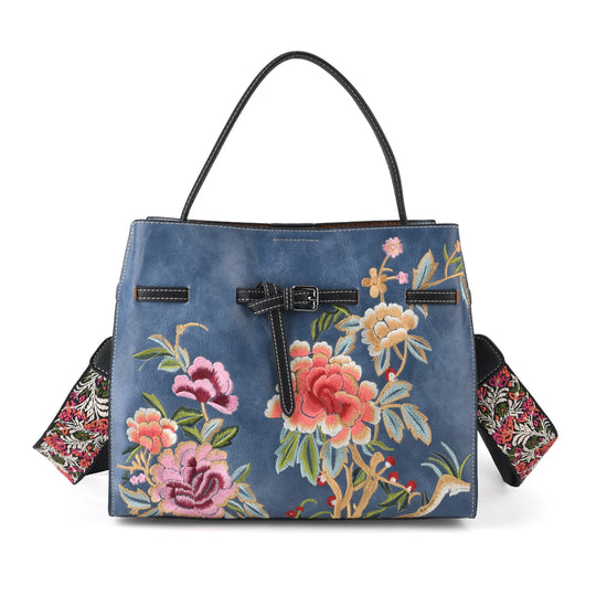 Florale Kunstprint Crossbody-Tasche mit Komfort-Schulterriemen, 30 x 13 x 23 cm, Rosa