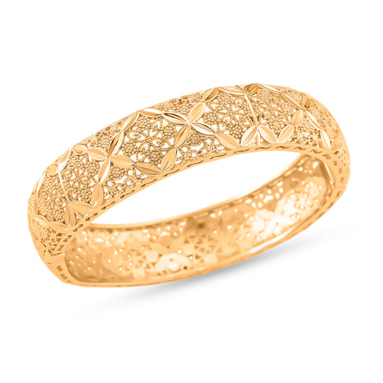 GOLD-LOOKS Marrakesh Geometrischer Design Armreif, Nickelfreies Messing, ca. 19 cm ca. 28,40g