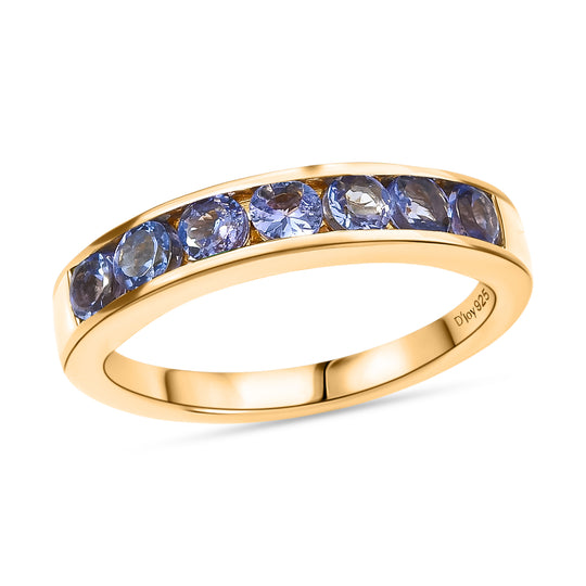 D'Joy AA Tansanit Ring 925 Silber platiniert (Größe 19.00) ca. 0,89 ct
