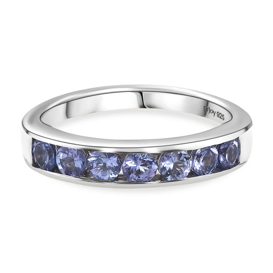D'Joy AA Tansanit Ring 925 Silber platiniert (Größe 19.00) ca. 0,89 ct