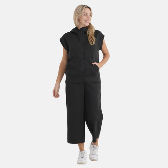 LA MAREY 2er Set Strickanzug Oberteil und Hose S/M schwarz