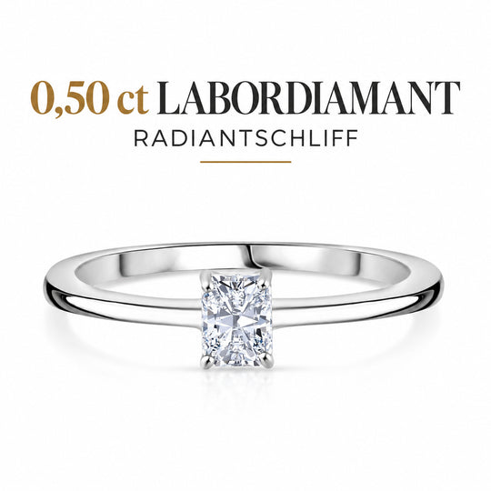 LUXURIANT DIAMOND - Lab Grown Diamant VS-EF Ring 925 Silber rhodiniert (Größe 20.00) ca. 0,50 ct
