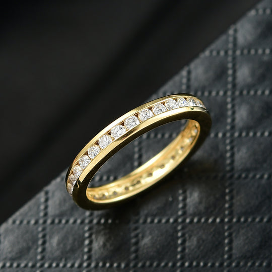 LUXURIANT DIAMOND - Lab Grown Diamant VS-EF SGL zertifiziert Ring 925 Silber 750 Gelbgold Vermeil (Größe 18.00) ca. 1.00 ct