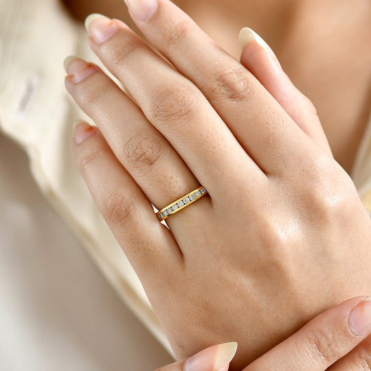 LUXURIANT DIAMOND - Lab Grown Diamant VS-EF SGL zertifiziert Ring 925 Silber 750 Gelbgold Vermeil (Größe 18.00) ca. 1.00 ct