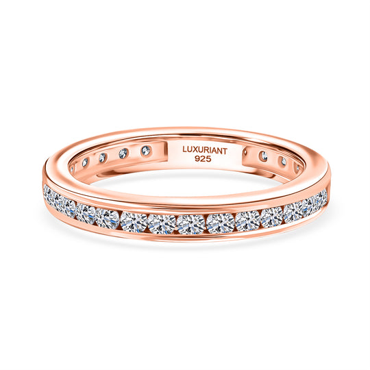 LUXURIANT DIAMOND - Lab Grown Diamant VS-EF SGL zertifiziert Ring 925 Silber 750 Roségold Vermeil (Größe 18.00) ca. 1.00 ct