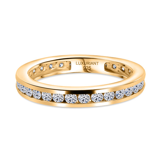 LUXURIANT DIAMOND - Lab Grown Diamant VS-EF SGL zertifiziert Ring 925 Silber 750 Gelbgold Vermeil (Größe 18.00) ca. 1.00 ct