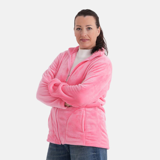 LA MAREY - Velvet Jacke aus Samt mit Reißverschluss, Größe S/M