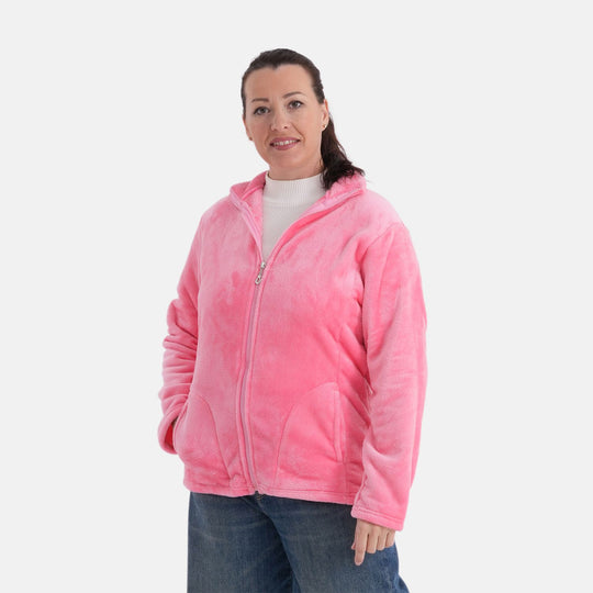LA MAREY - Velvet Jacke aus Samt mit Reißverschluss, Größe S/M