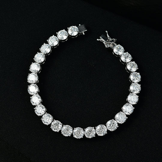 D'Joy 100 Facetten Moissanit Armband ca. 19 cm 925 Silber rhodiniert ca. 31.80 ct