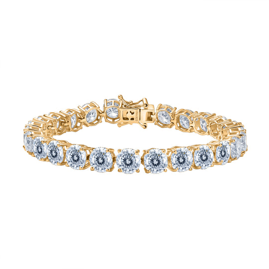 D'Joy 100 Facetten Moissanit Armband ca. 19 cm 925 Silber rhodiniert ca. 31.80 ct
