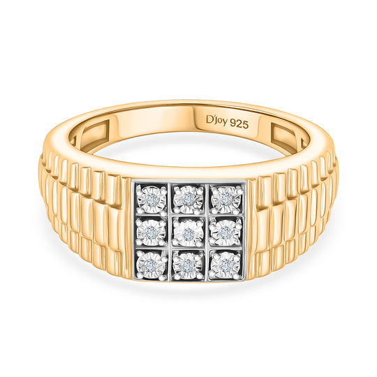 D'Joy Natürlicher Champagner Diamant Ring 925 Silber rosévergoldet (Größe 19.00)