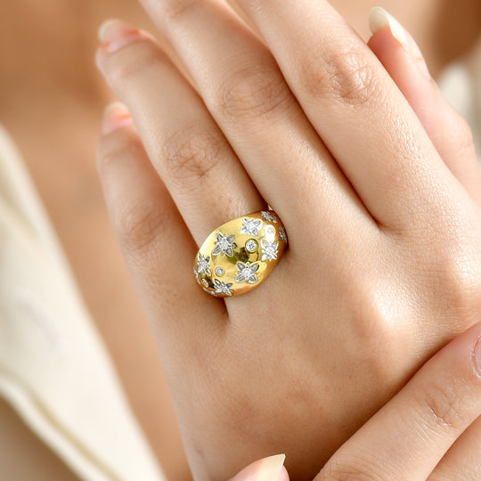 D'Joy Moissanit Ring 925 Silber platiniert (Größe 19.00) ca. 0,32 ct
